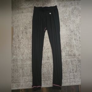 PolarMax Women's Medium Sheer Black Leggings with Pink Outline